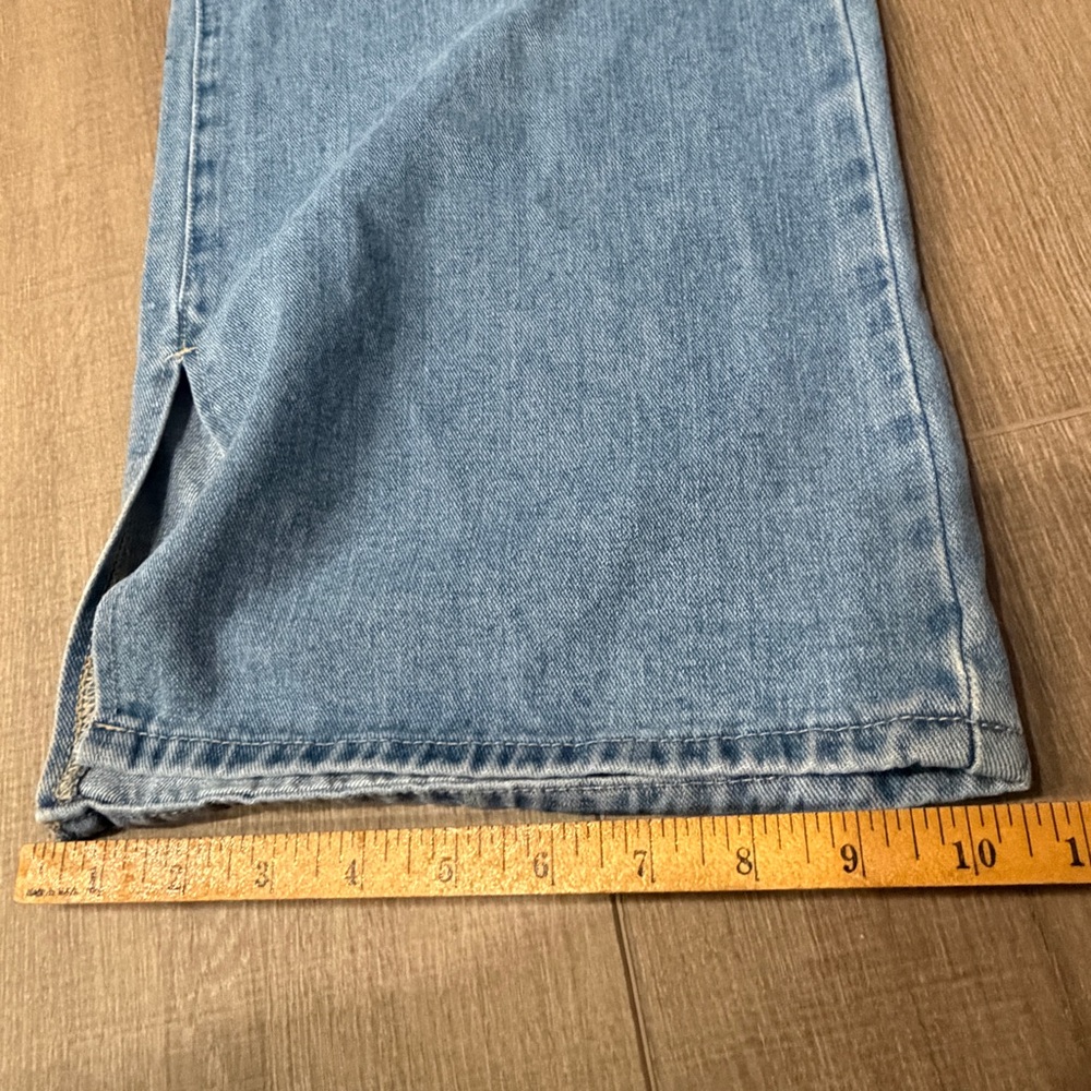 HH Los Angeles Blue Jeans Split Ankles 30x27.5 Flared Wide Baggy Barrel Stretchy - Picture 10 of 10